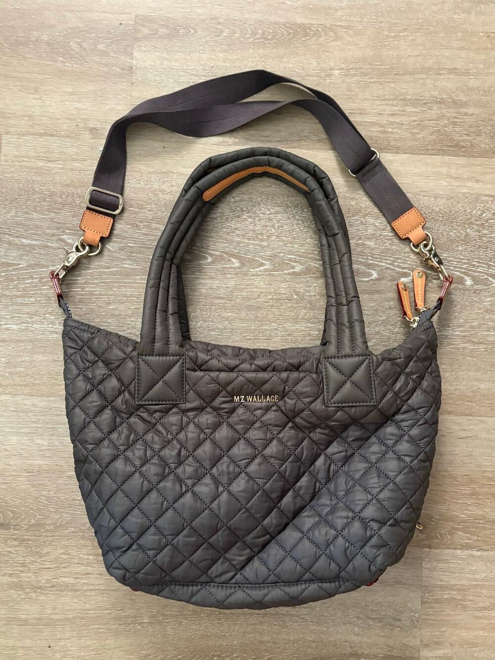 MZ Wallace Small Metro Tote Deluxe in Magnet gray colorway